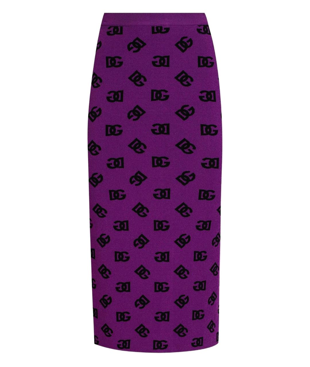 DOLCE&GABBANA Фиолетовая юбка миди, фото 1