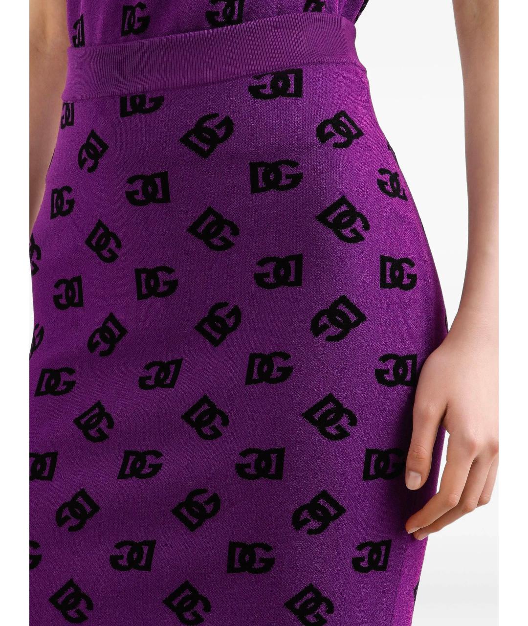 DOLCE&GABBANA Фиолетовая юбка миди, фото 5