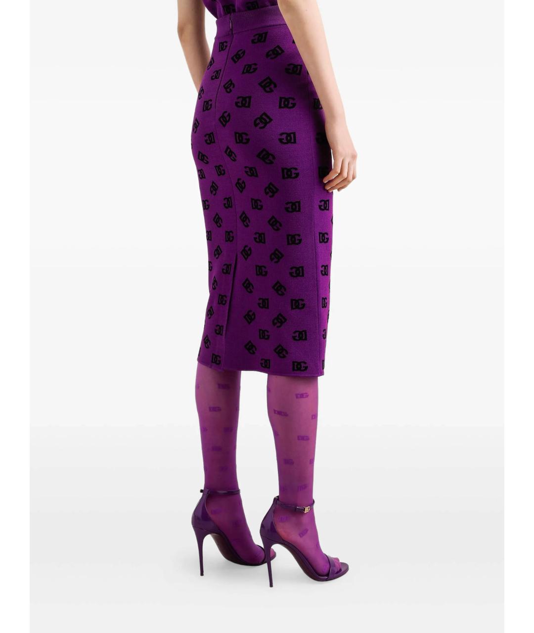 DOLCE&GABBANA Фиолетовая юбка миди, фото 4
