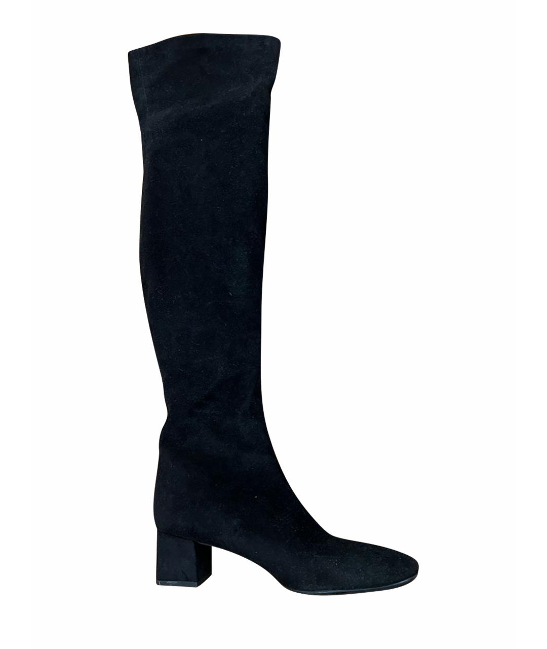 STUART WEITZMAN Черные замшевые ботфорты, фото 1