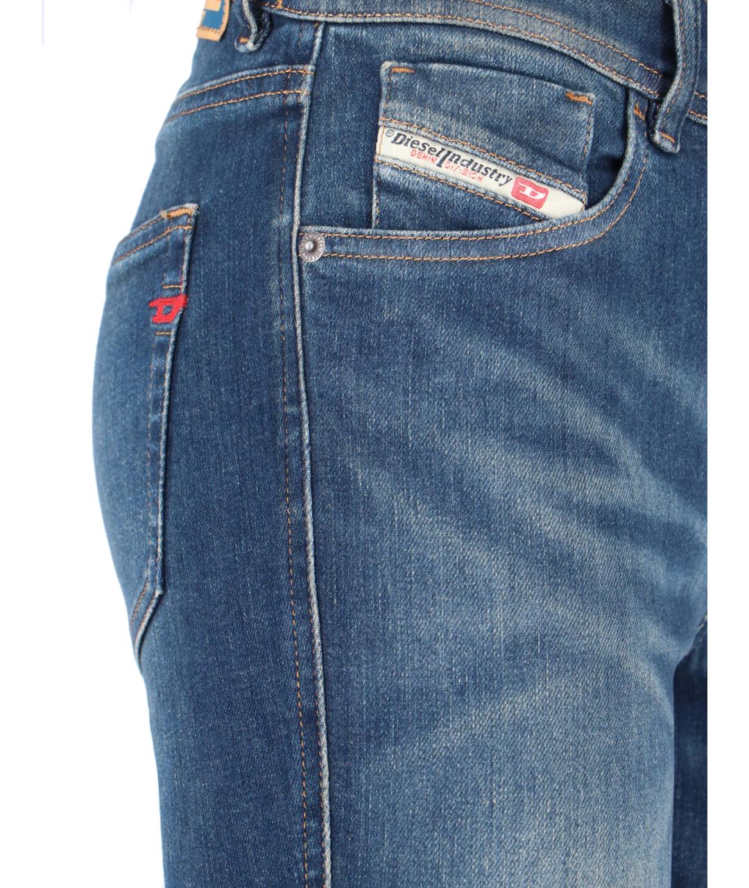 DIESEL Синие хлопковые прямые джинсы, фото 4