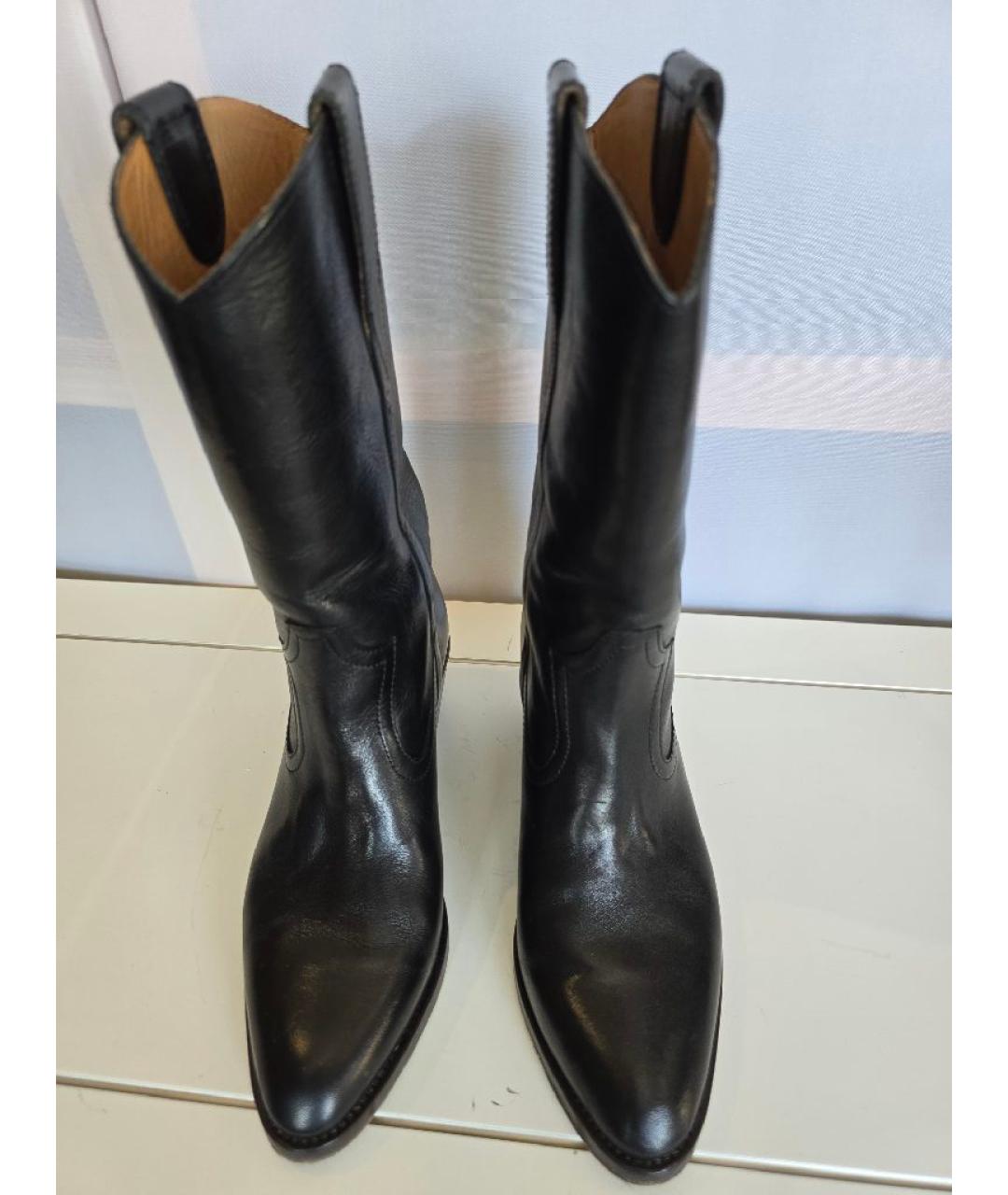 ISABEL MARANT Черные кожаные полусапоги, фото 2