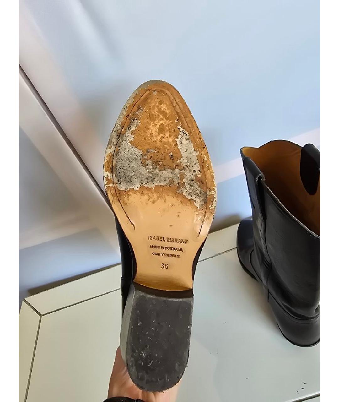 ISABEL MARANT Черные кожаные полусапоги, фото 5