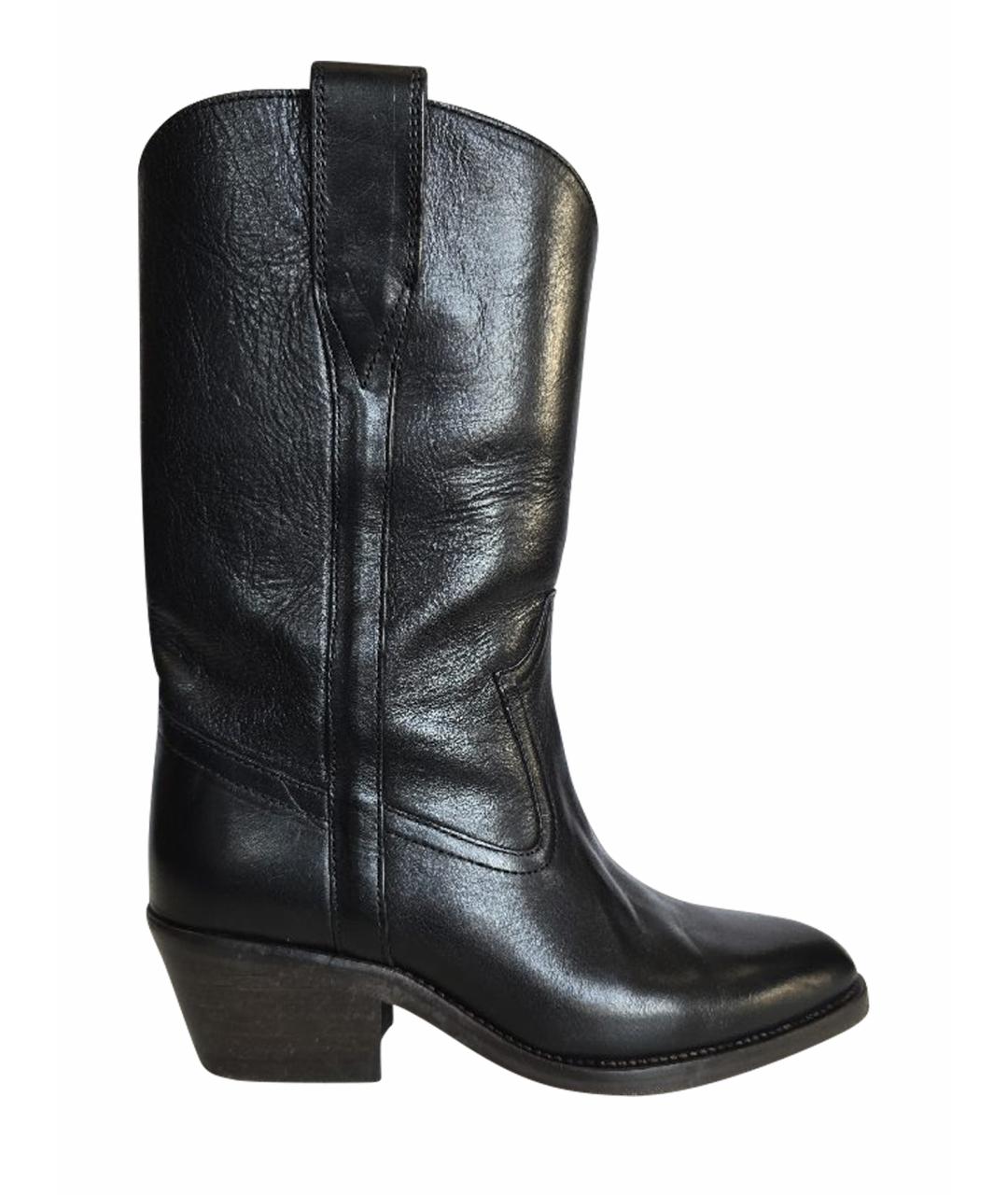 ISABEL MARANT Черные кожаные полусапоги, фото 1