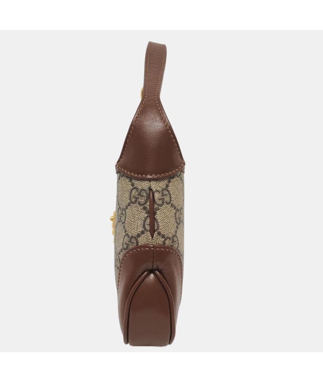 GUCCI Коричневая кожаная сумка с короткими ручками, фото 2