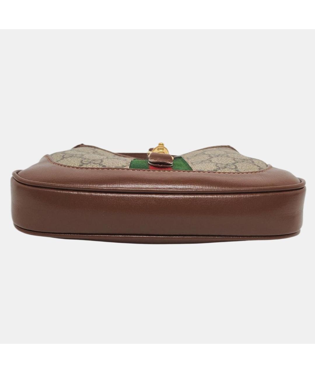 GUCCI Коричневая кожаная сумка с короткими ручками, фото 5