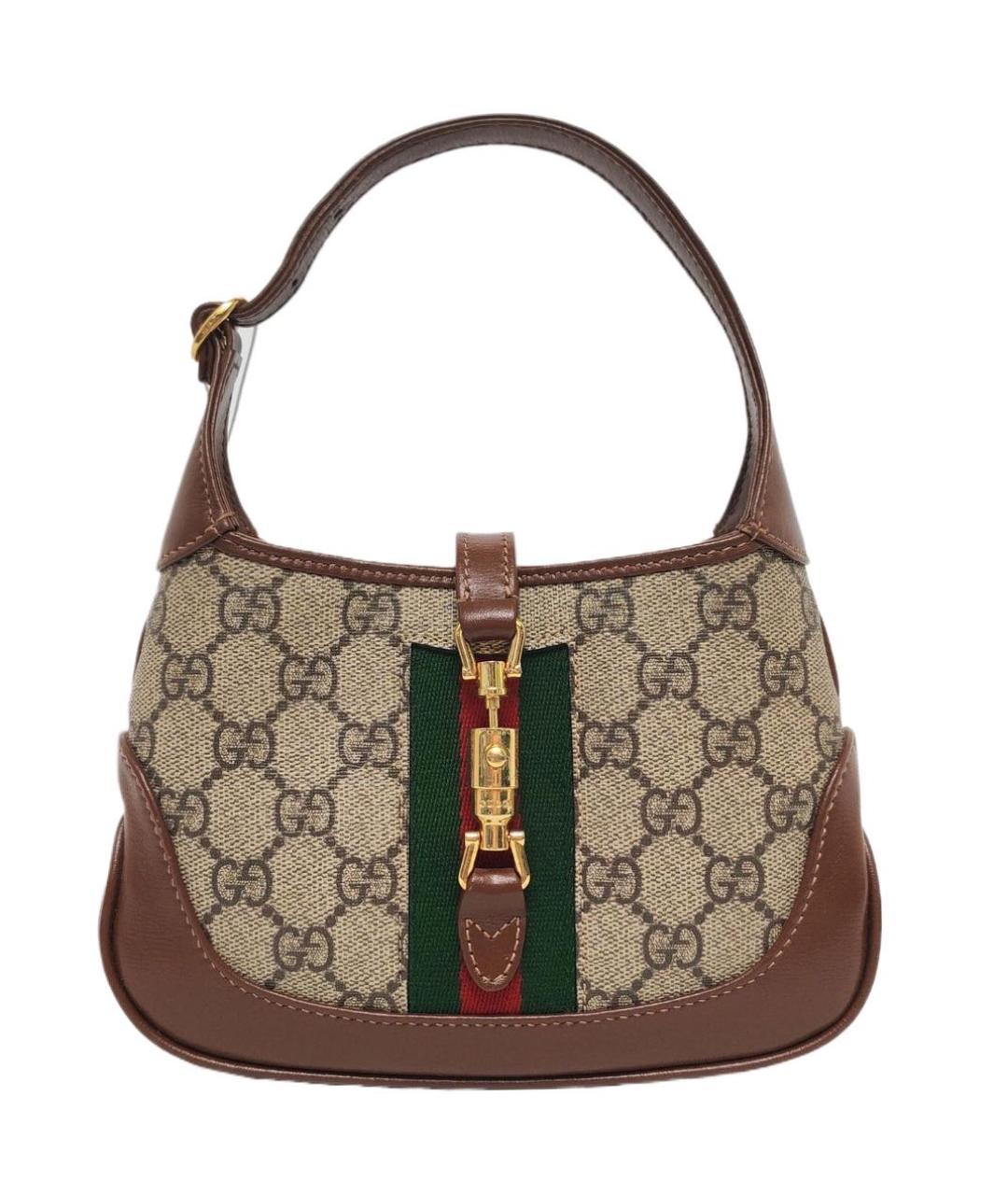 GUCCI Коричневая кожаная сумка с короткими ручками, фото 1
