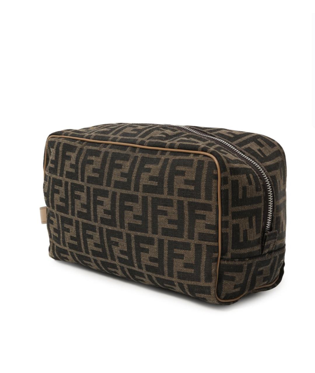 FENDI Коричневая тканевая барсетка, фото 2