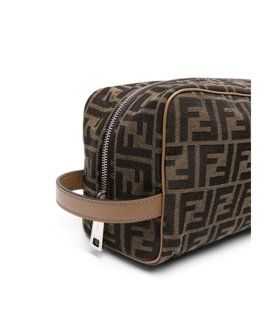 FENDI Коричневая тканевая барсетка, фото 3