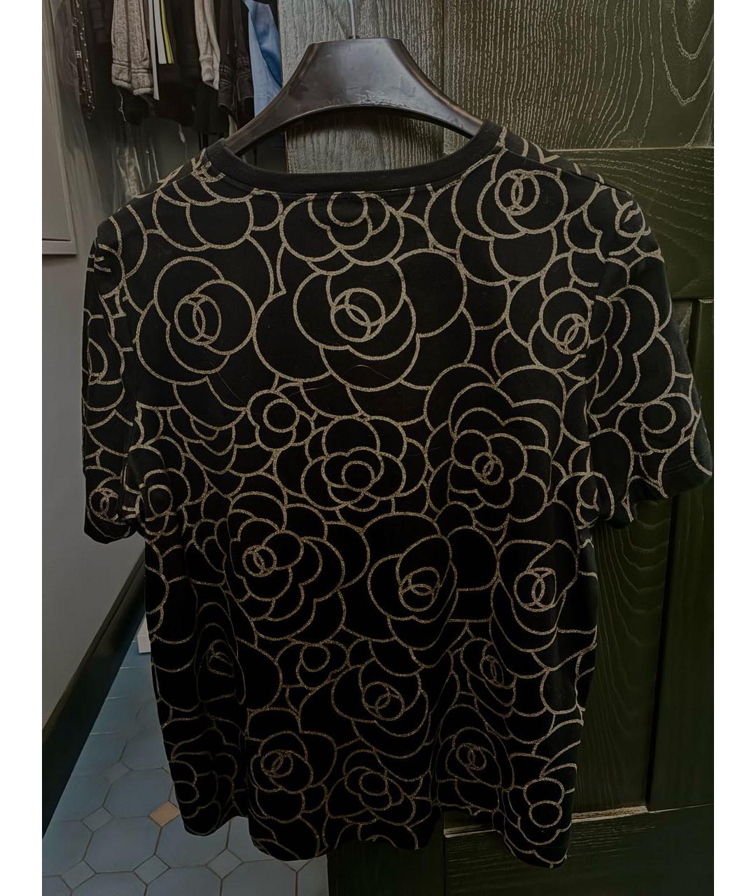 CHANEL Черная хлопковая футболка, фото 2