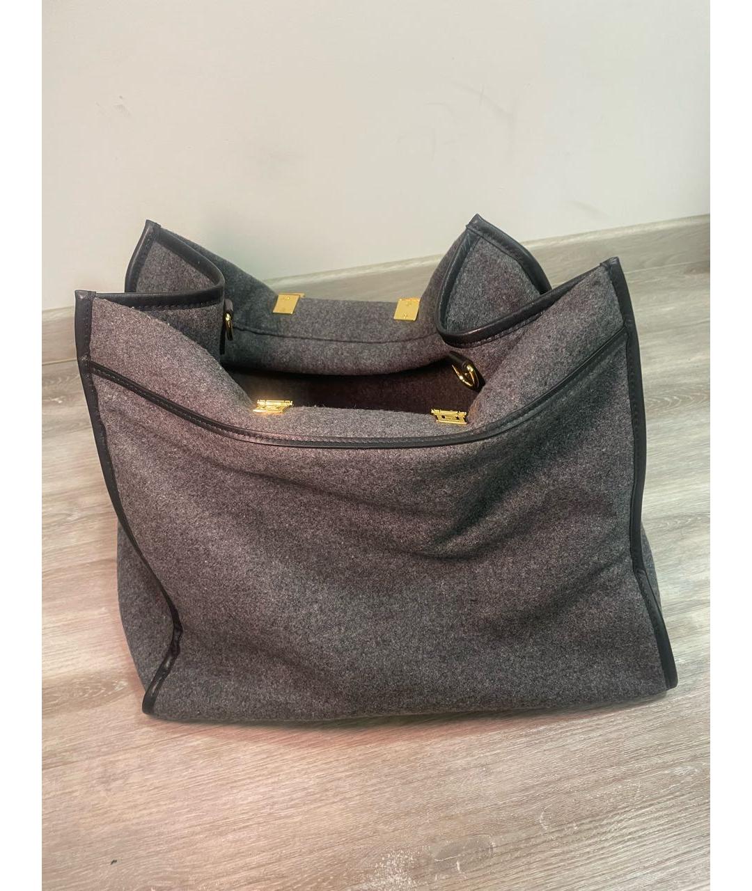 FENDI Антрацитовая тканевая дорожная/спортивная сумка, фото 6