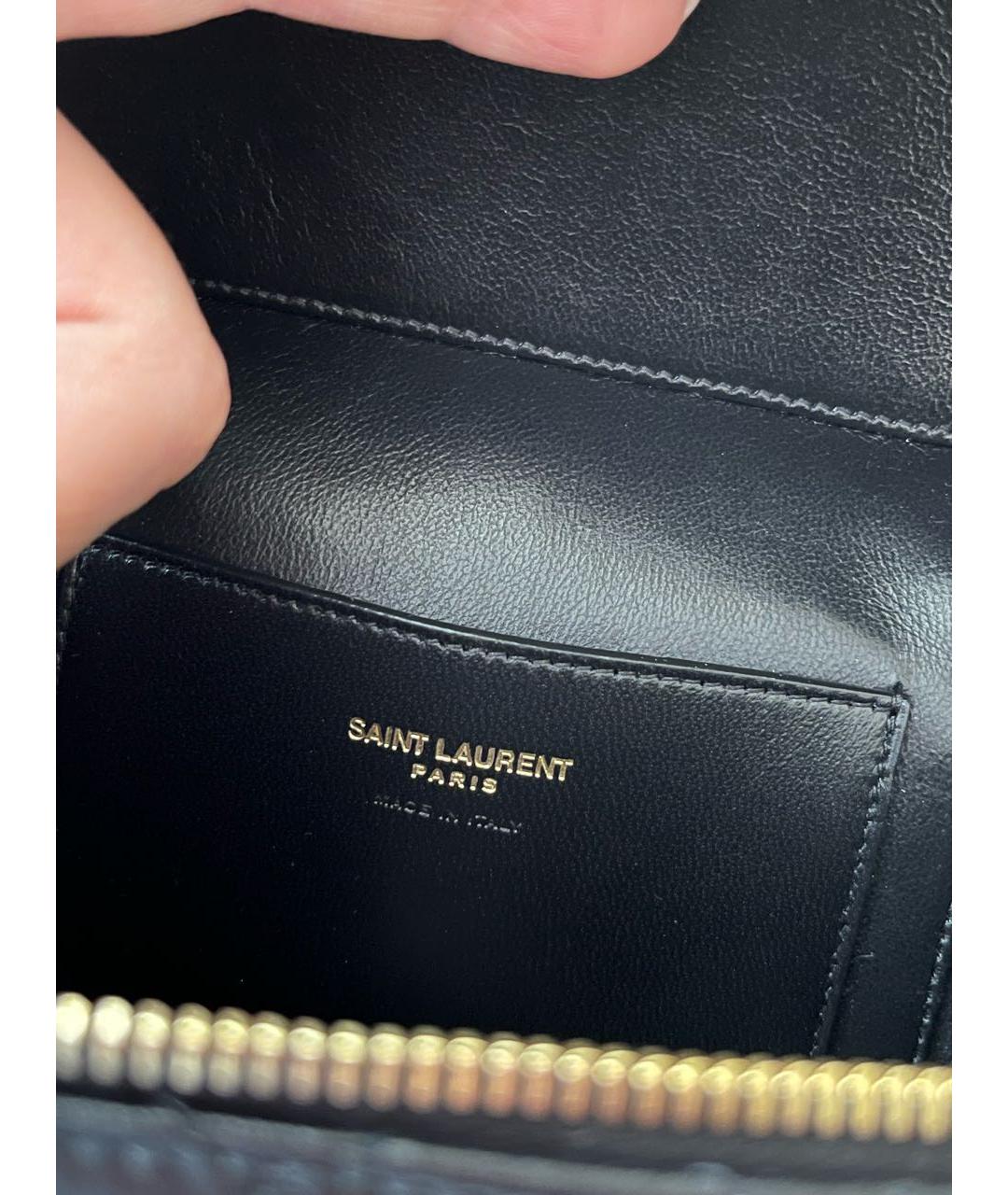 SAINT LAURENT Черная кожаная сумка через плечо, фото 7