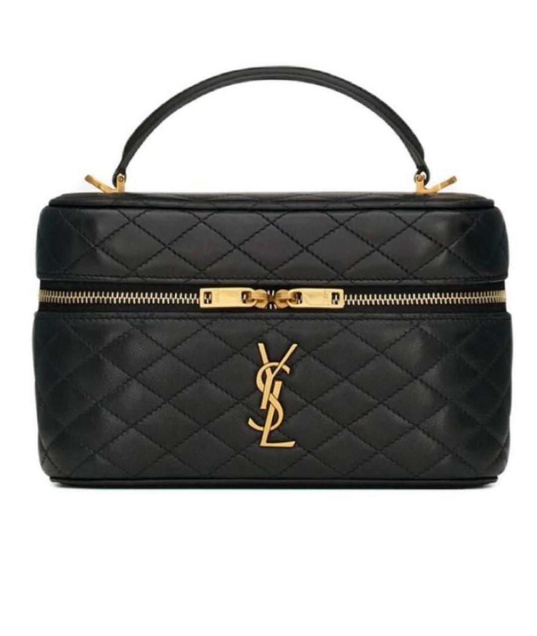 SAINT LAURENT Черная кожаная сумка через плечо, фото 9