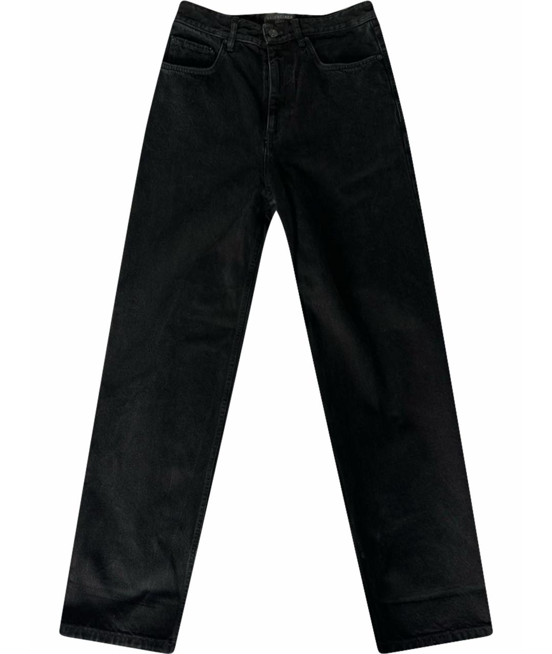 BALENCIAGA Черные хлопковые прямые джинсы, фото 1