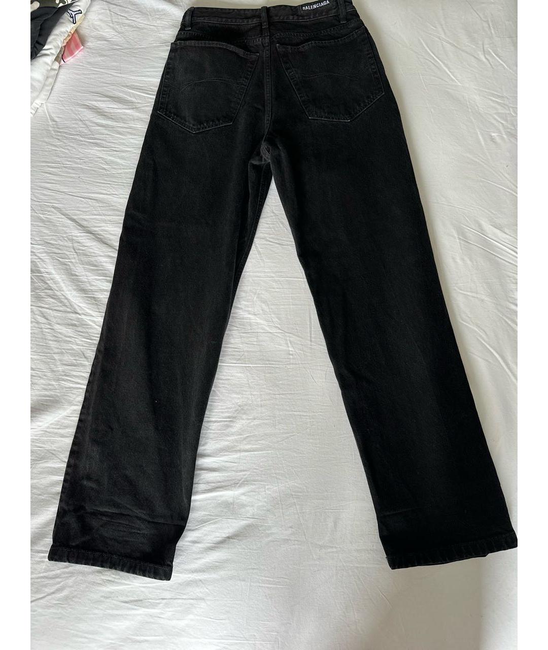 BALENCIAGA Черные хлопковые прямые джинсы, фото 2