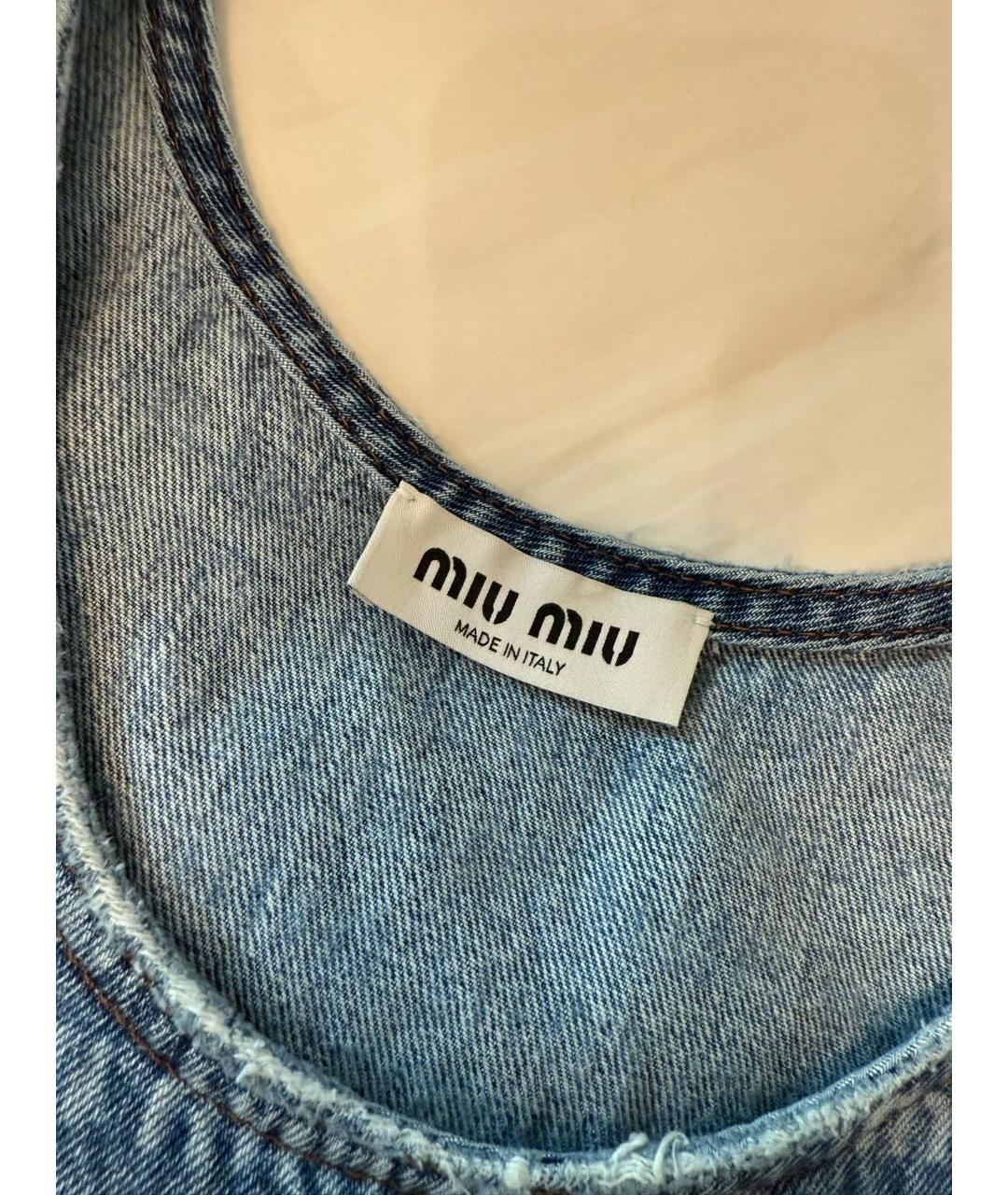 MIU MIU Синее деним повседневное платье, фото 3