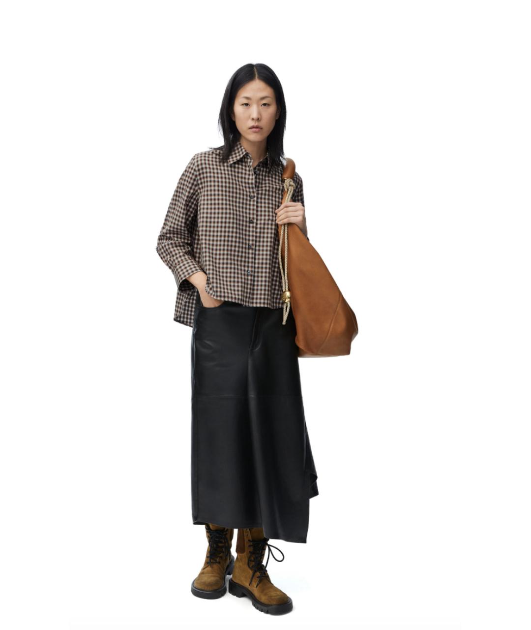 LOEWE Коричневая полиэстеровая рубашка, фото 2