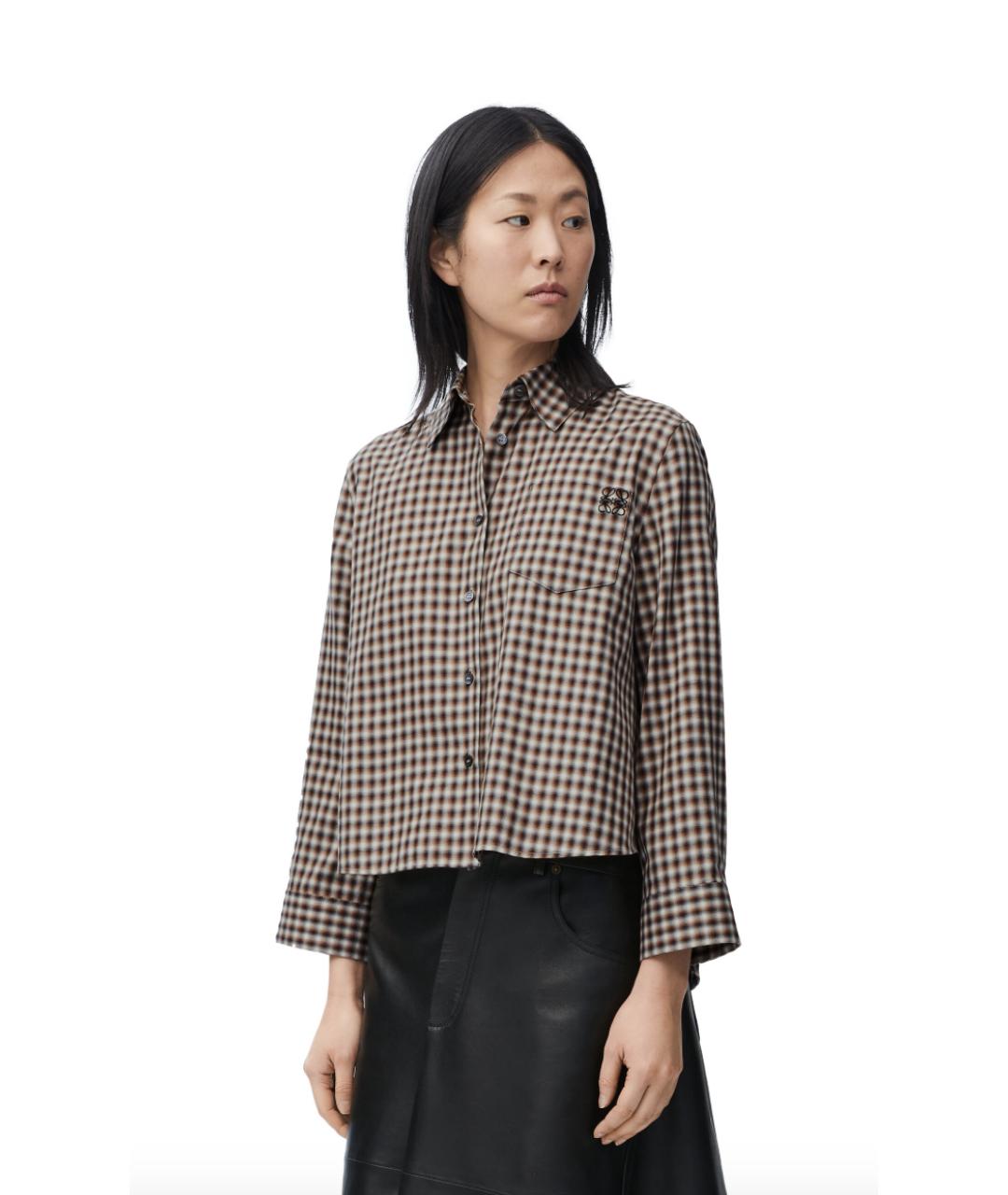 LOEWE Коричневая полиэстеровая рубашка, фото 3