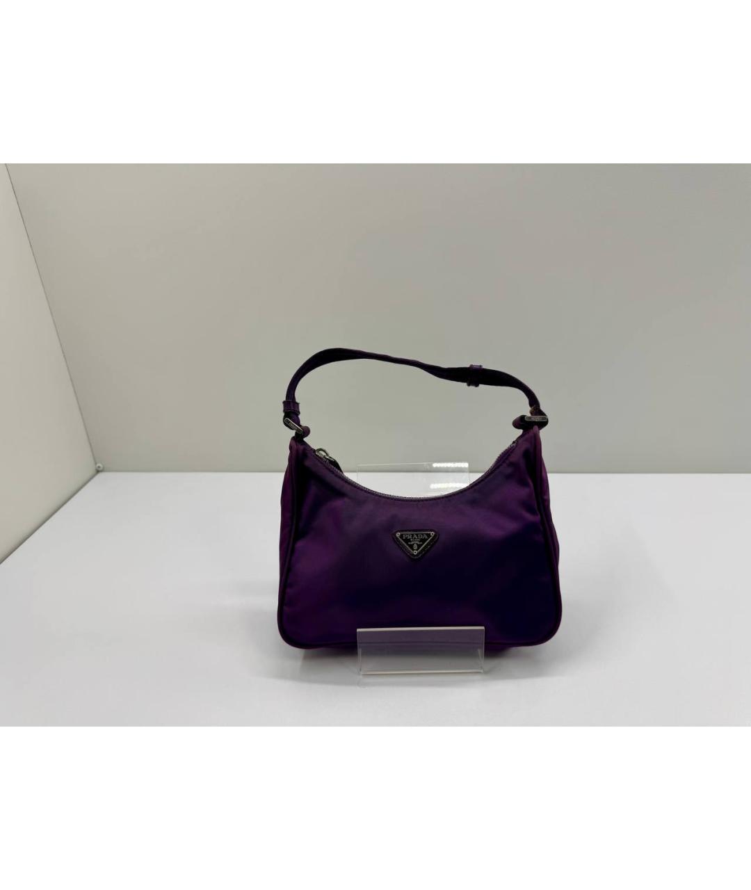 PRADA Фиолетовая синтетическая сумка через плечо, фото 10