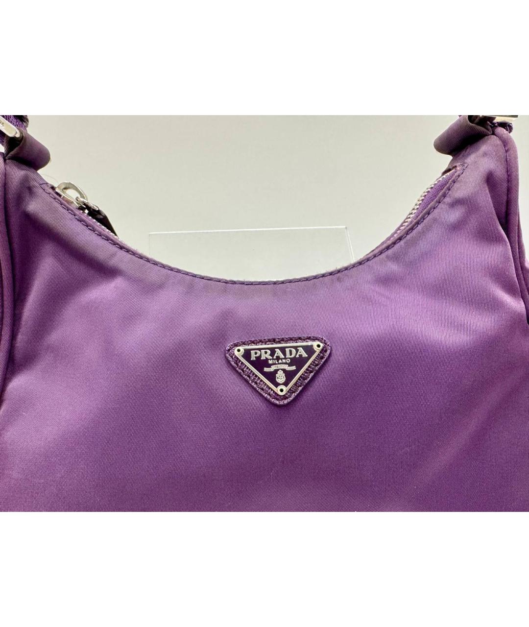 PRADA Фиолетовая синтетическая сумка через плечо, фото 2