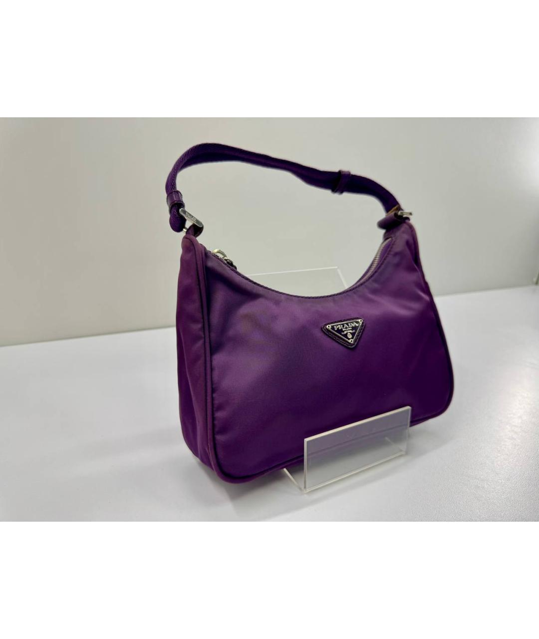 PRADA Фиолетовая синтетическая сумка через плечо, фото 4