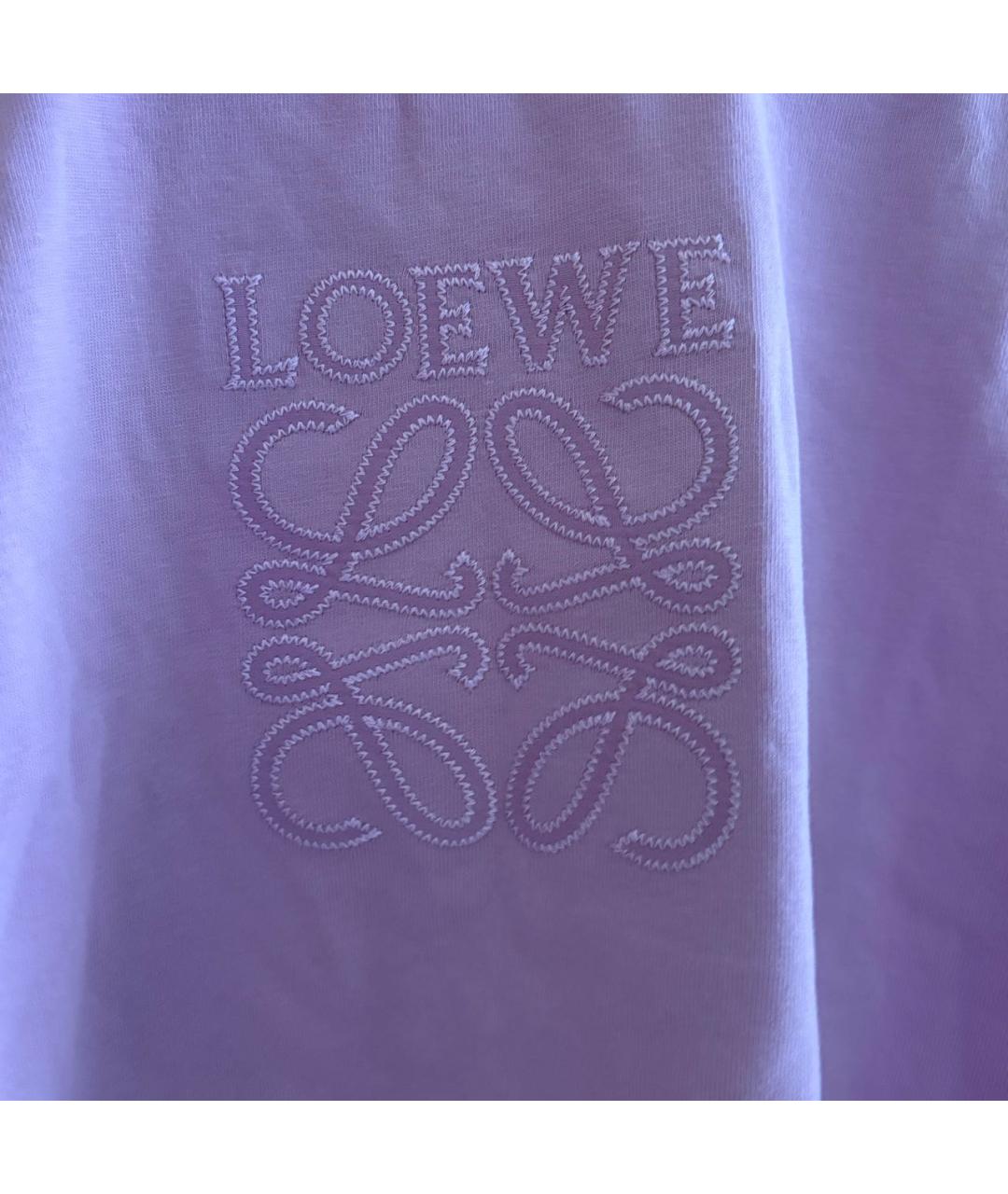 LOEWE Фиолетовая хлопковая футболка, фото 3