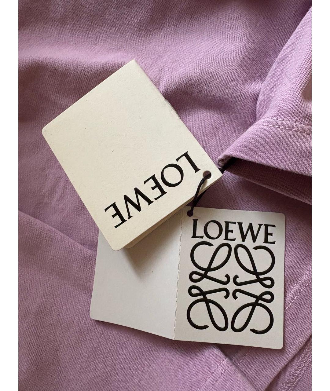 LOEWE Фиолетовая хлопковая футболка, фото 4