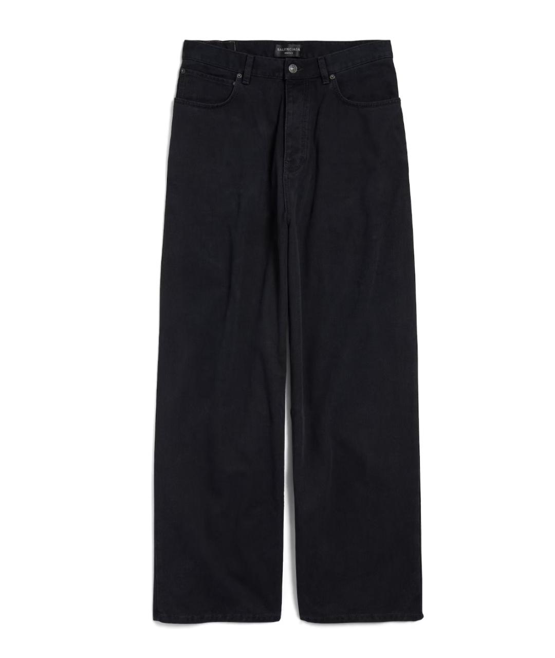 BALENCIAGA Черные хлопковые прямые джинсы, фото 1