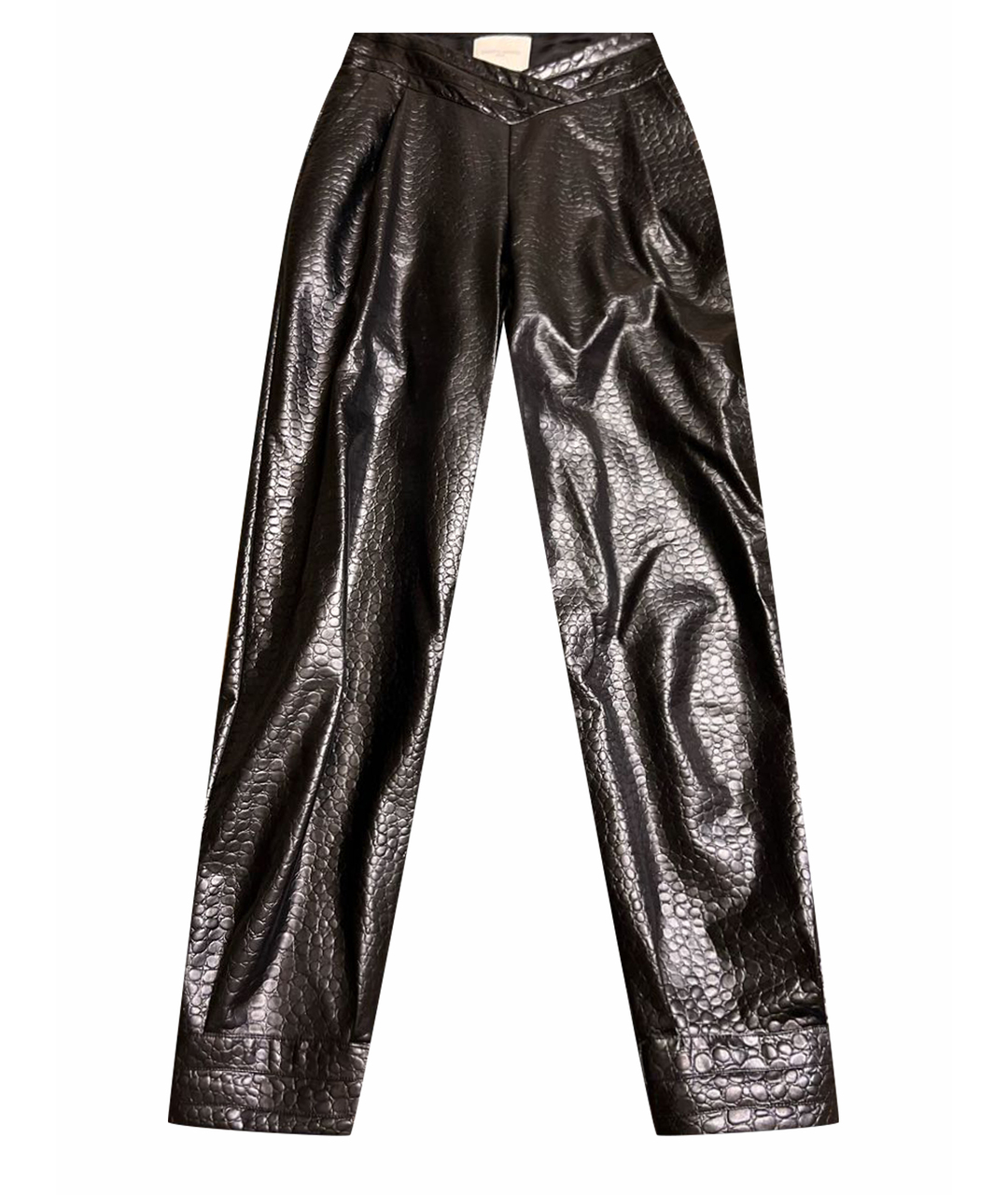 GIUSEPPE DI MORABITO Черные кожаные прямые брюки, фото 1