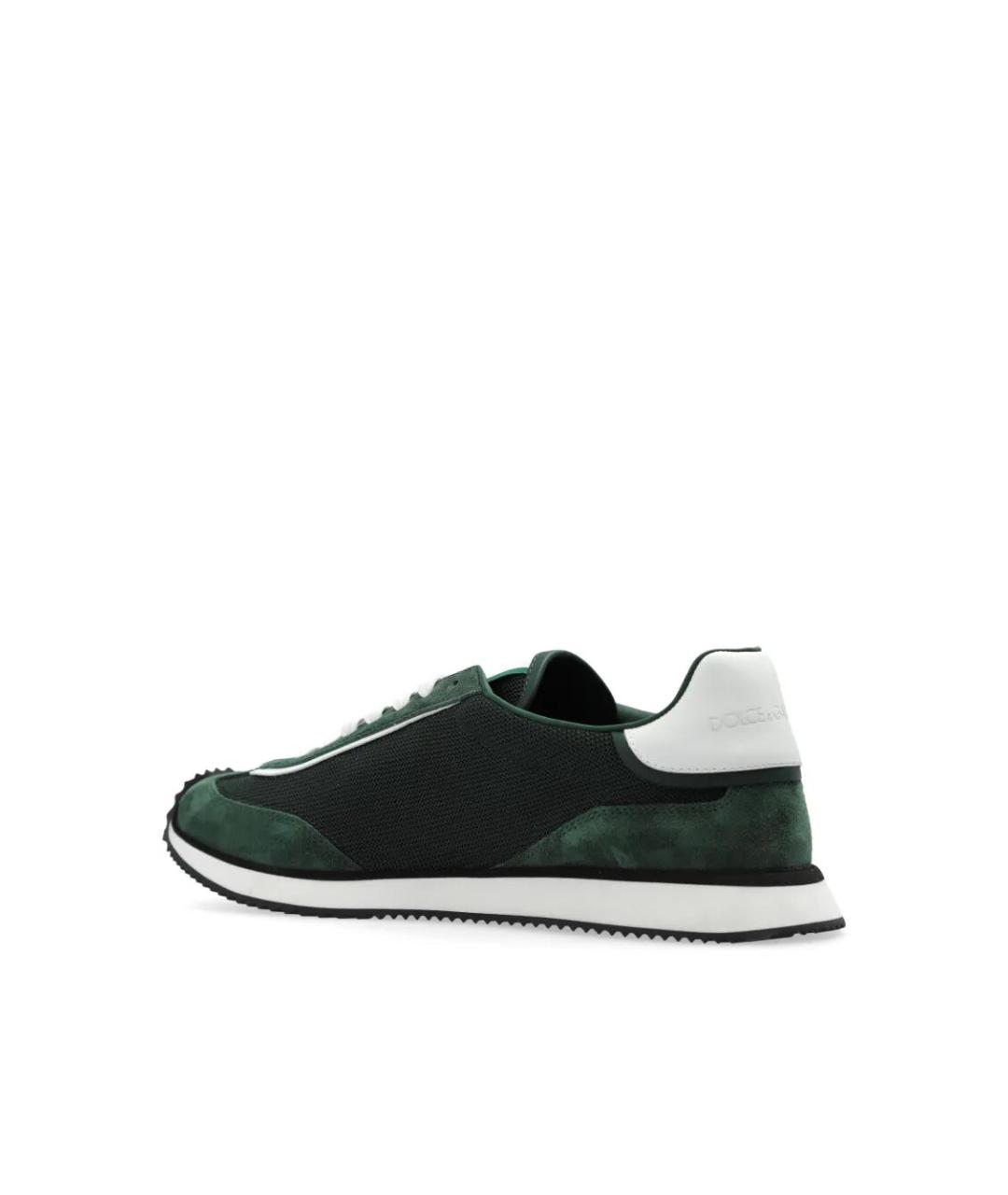 DOLCE&GABBANA Зеленые замшевые низкие кроссовки / кеды, фото 4