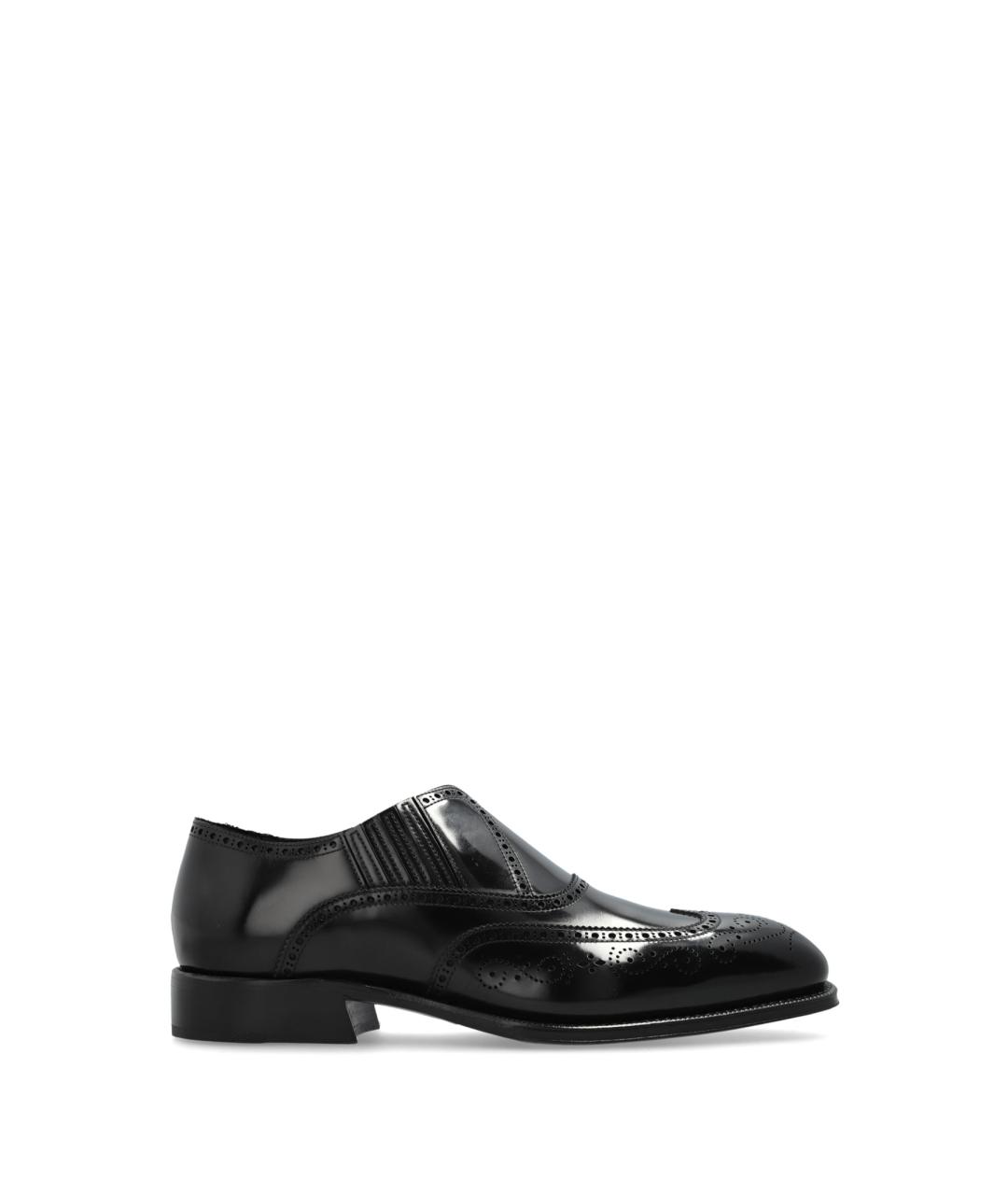 ALEXANDER MCQUEEN Черные низкие ботинки из лакированной кожи, фото 1