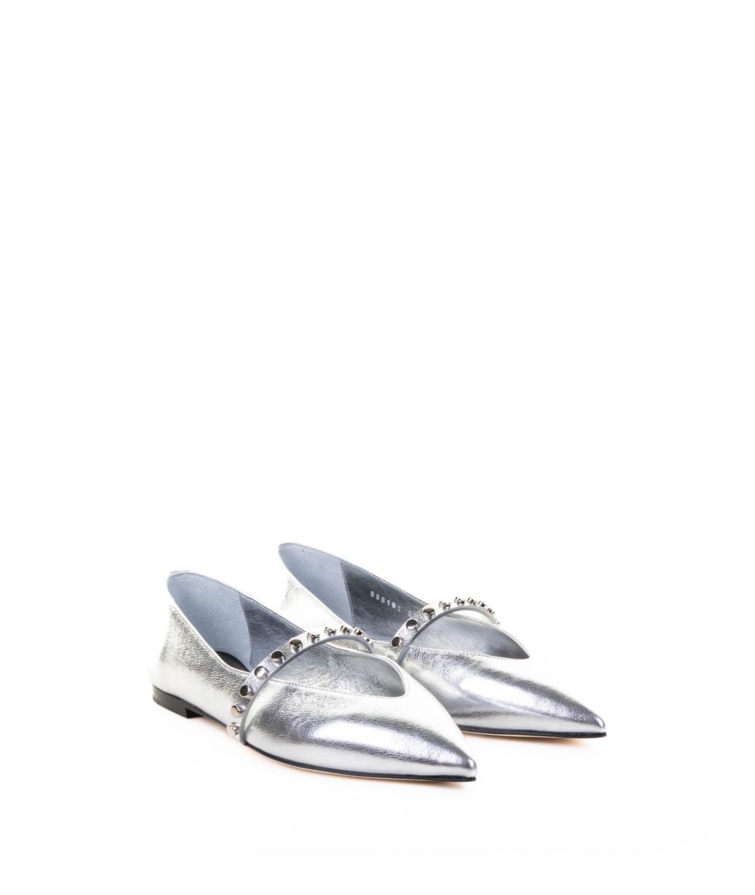 ALEXANDER MCQUEEN Серебряные балетки, фото 2
