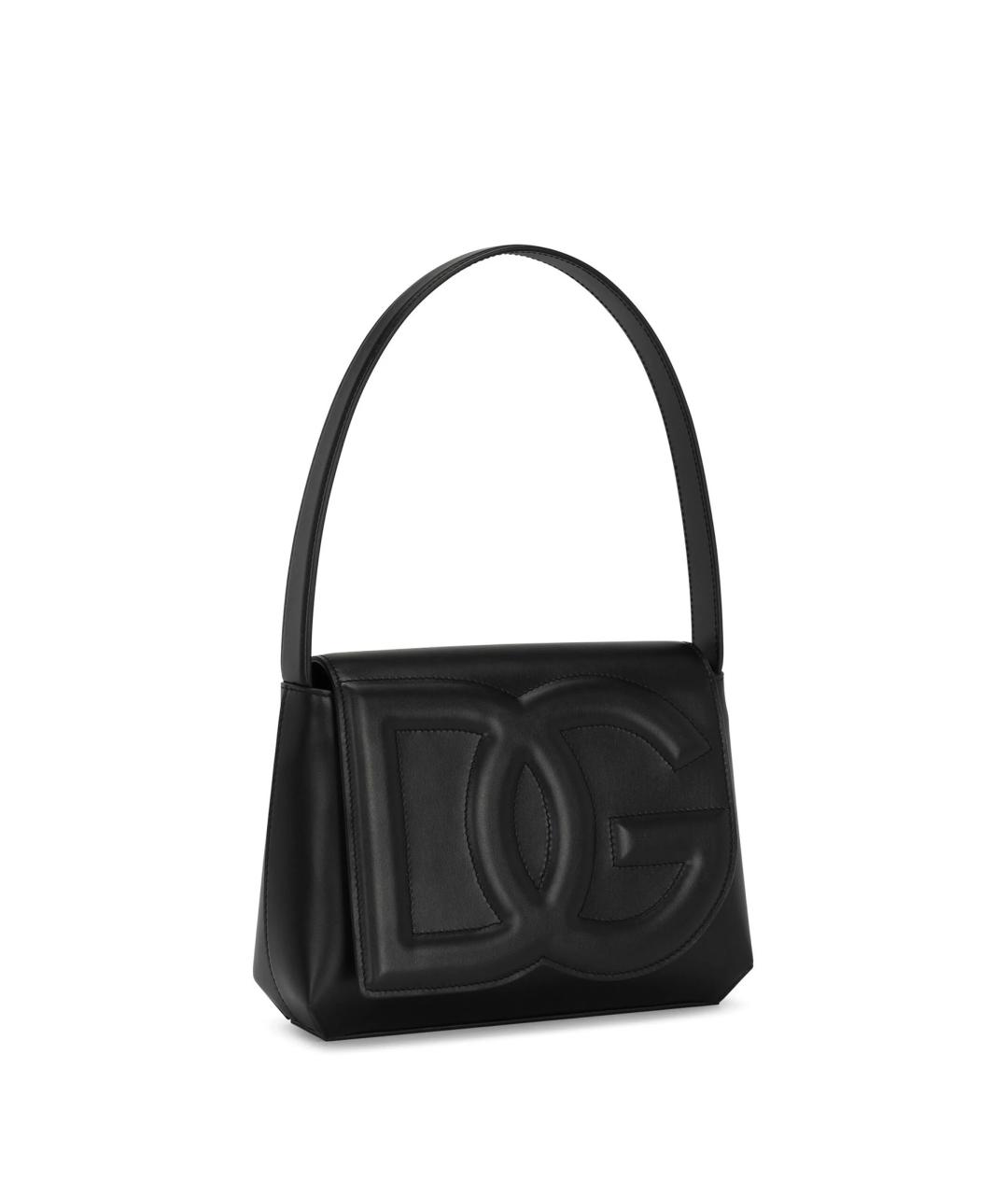 DOLCE&GABBANA Черная кожаная сумка на плечо, фото 2