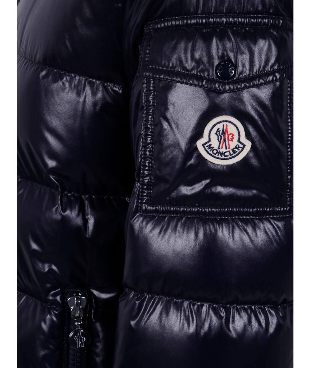 MONCLER Темно-синяя полиэстеровая куртка, фото 3