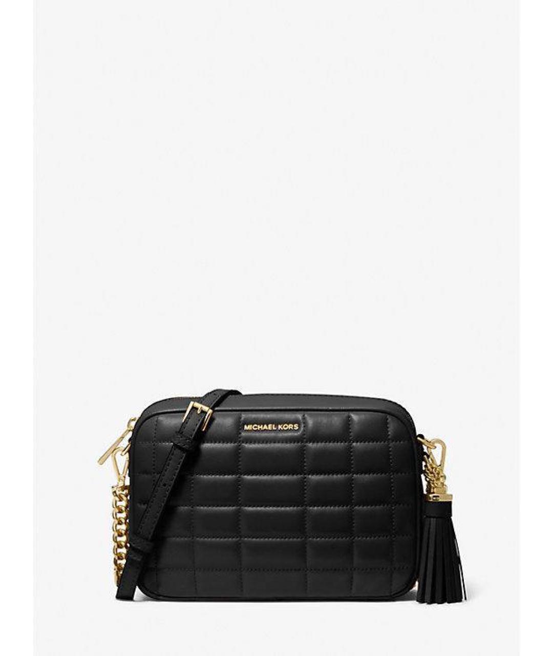 MICHAEL KORS Черная кожаная сумка через плечо, фото 4