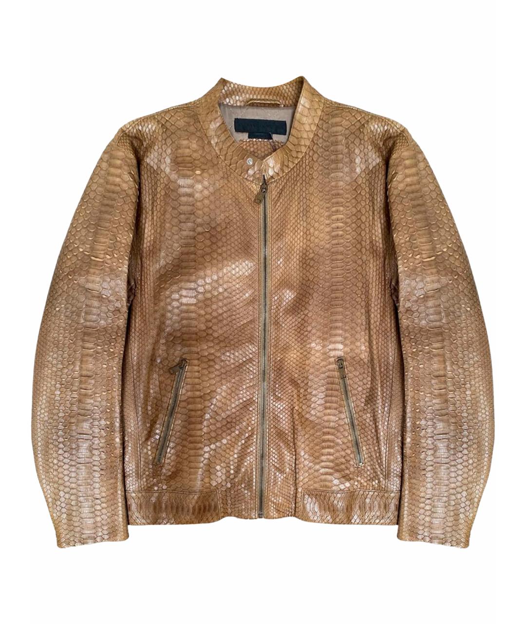 ALEXANDER MCQUEEN Коричневая куртка из экзотической кожи, фото 1