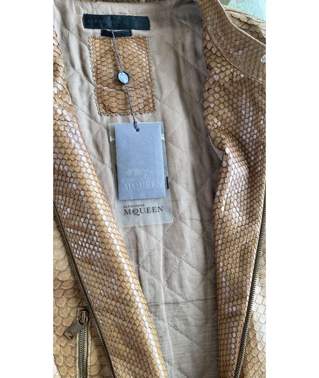 ALEXANDER MCQUEEN Коричневая куртка из экзотической кожи, фото 3