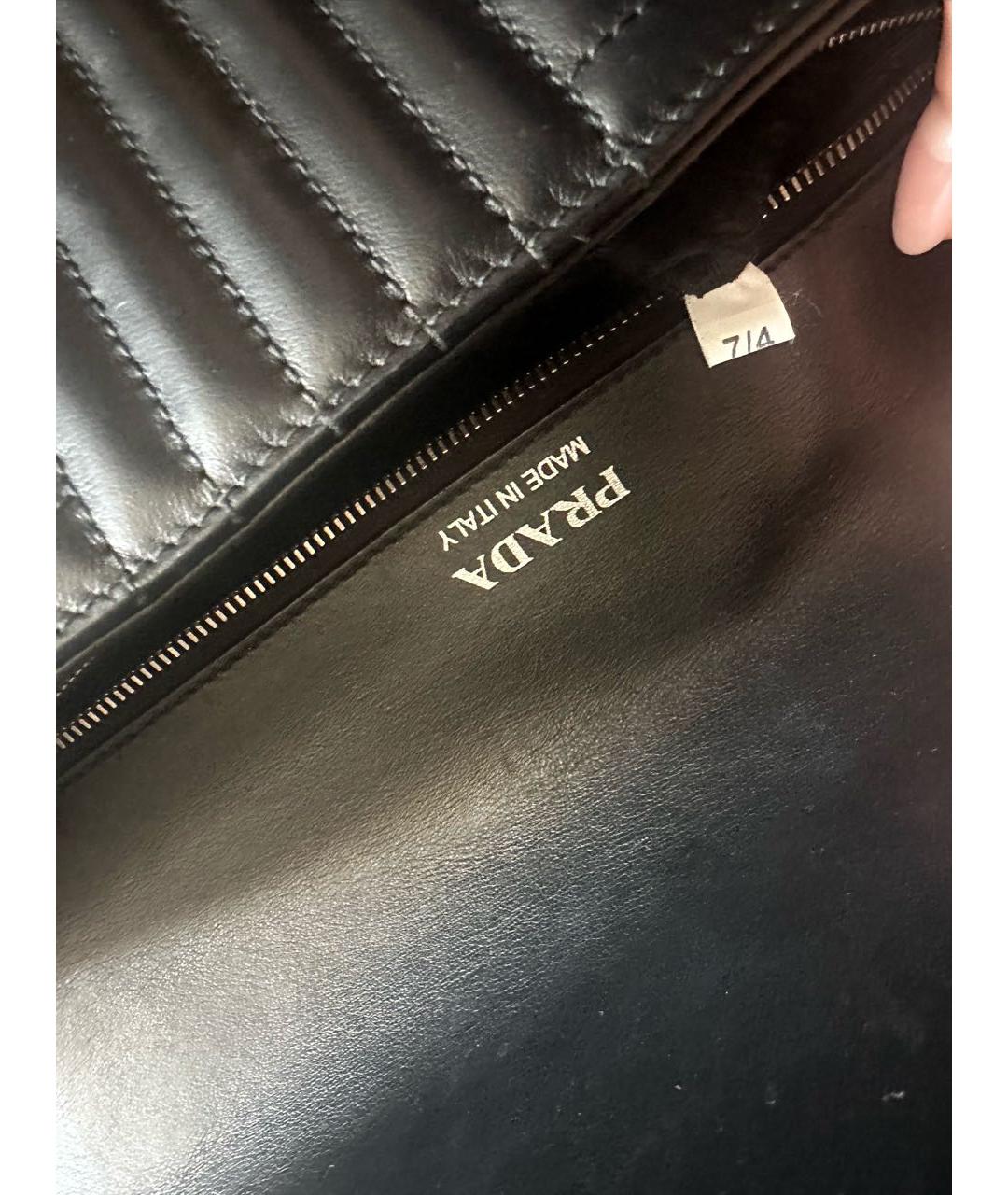 PRADA Черная кожаная сумка тоут, фото 8