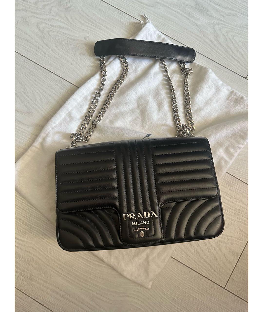 PRADA Черная кожаная сумка тоут, фото 2