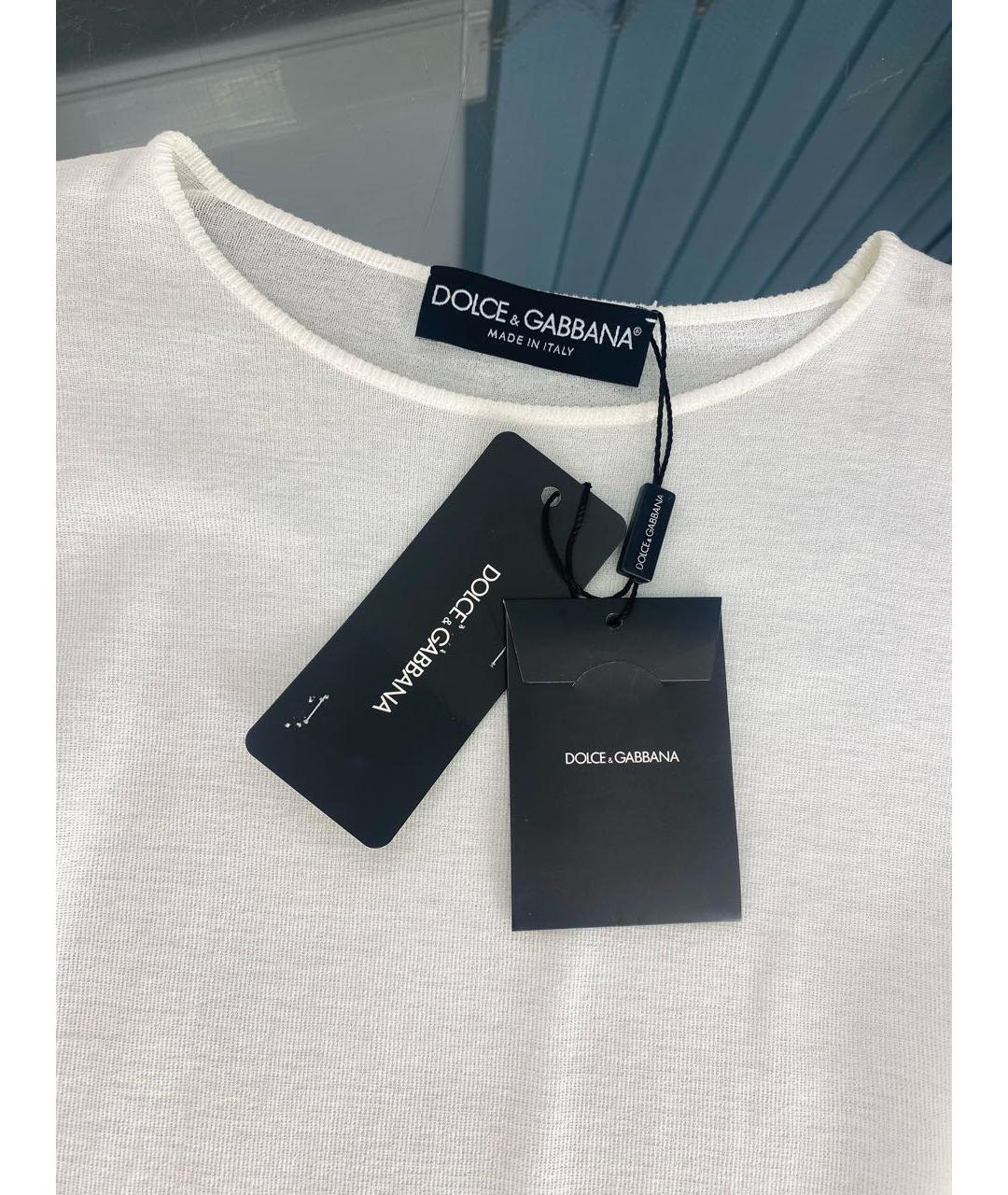 DOLCE&GABBANA Белая хлопковая блузы, фото 3