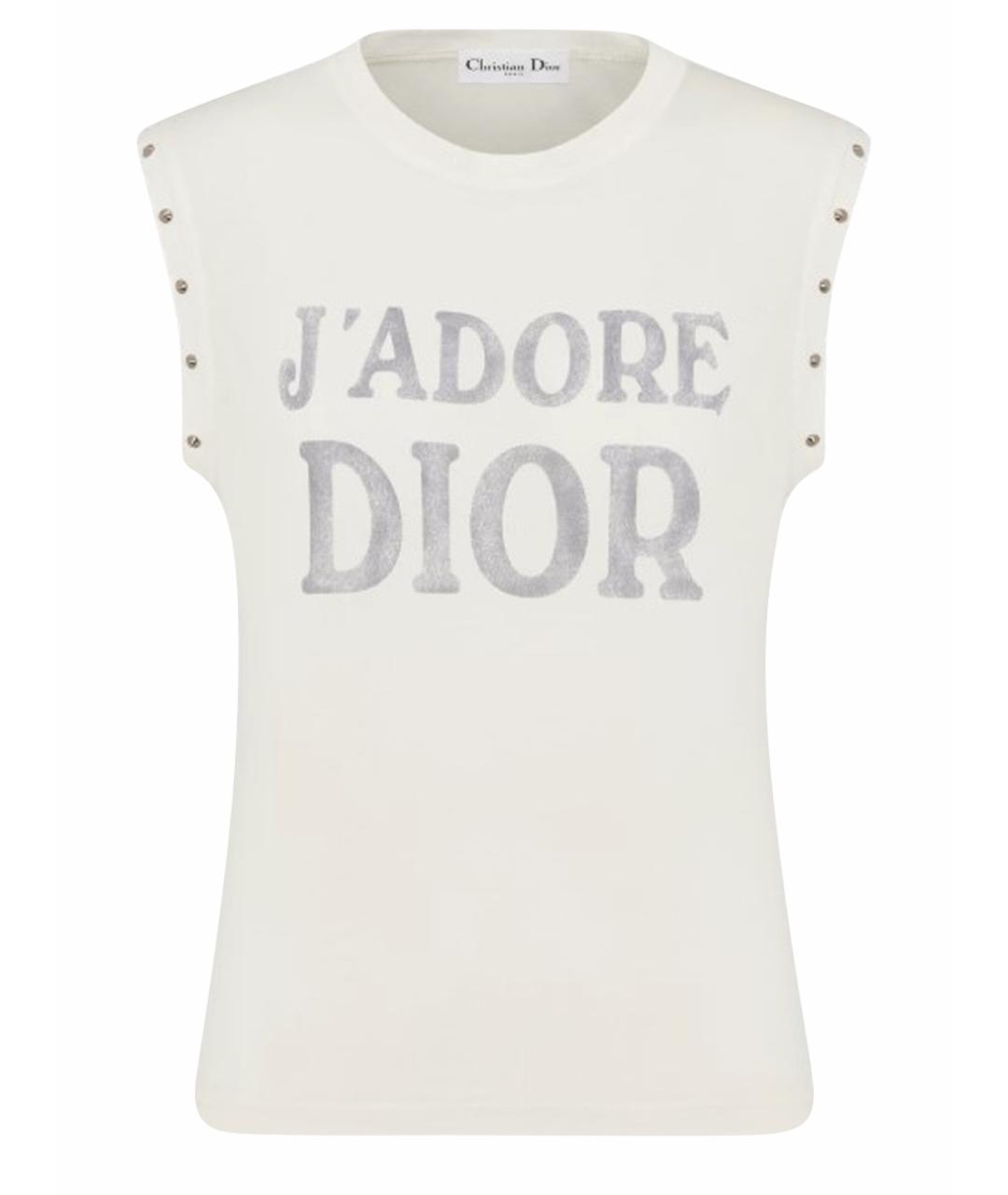 CHRISTIAN DIOR Белая хлопковая майка, фото 1