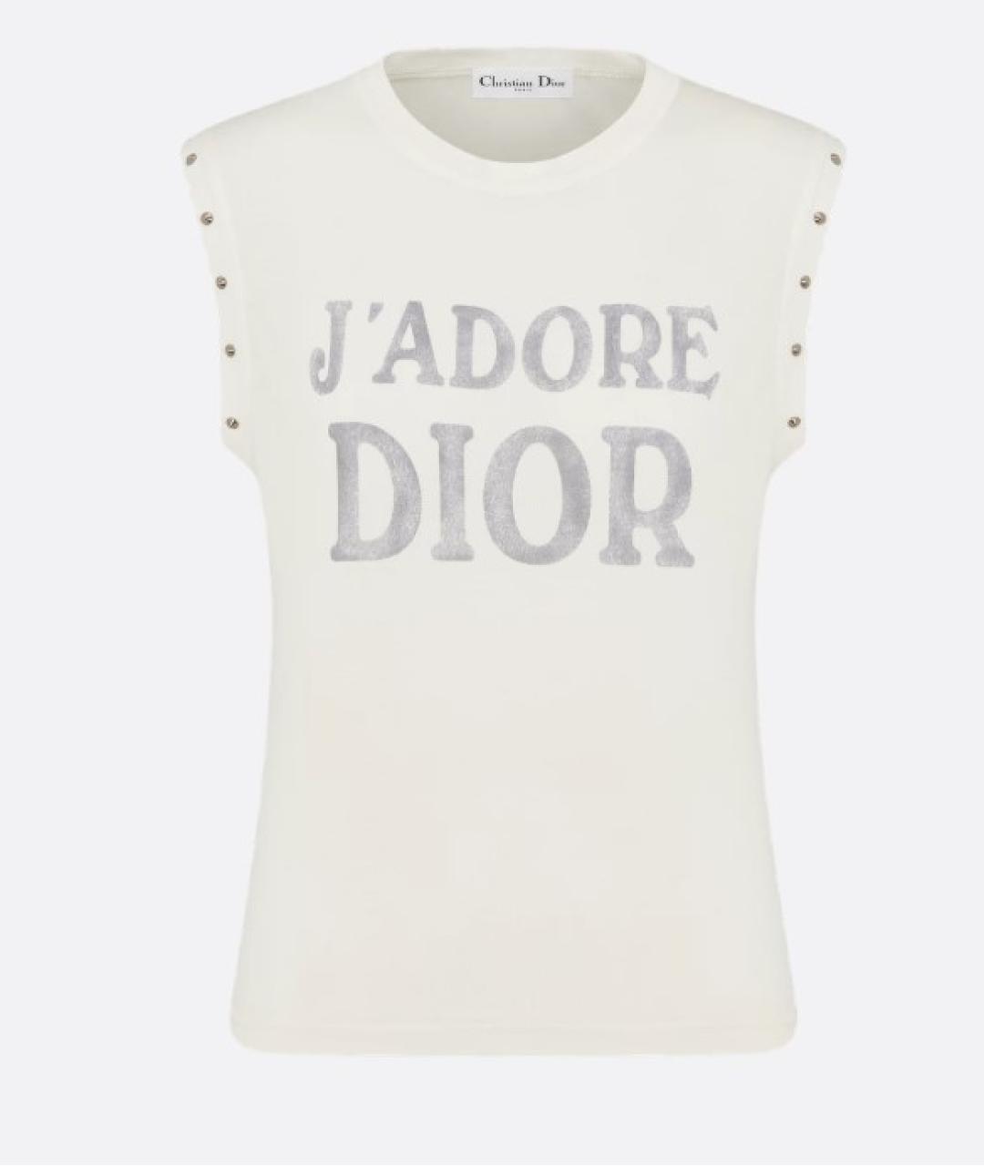 CHRISTIAN DIOR Белая хлопковая майка, фото 6