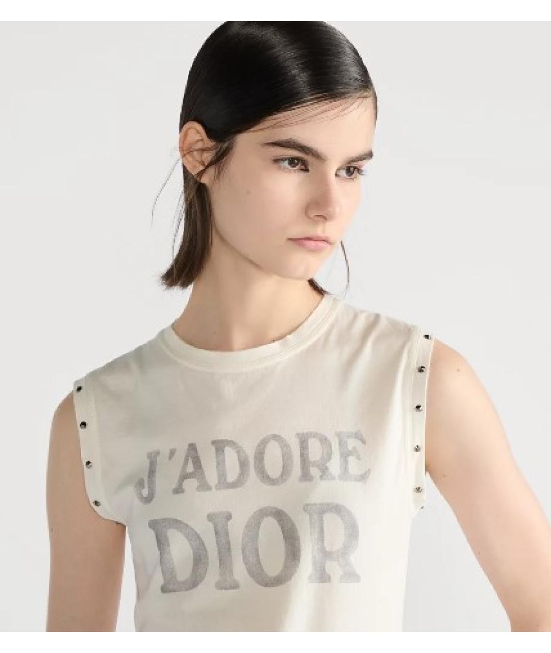 CHRISTIAN DIOR Белая хлопковая майка, фото 4