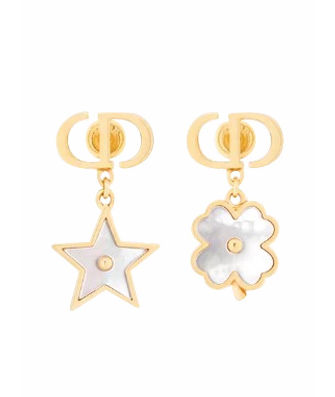 CHRISTIAN DIOR Золотые металлические серьги, фото 1