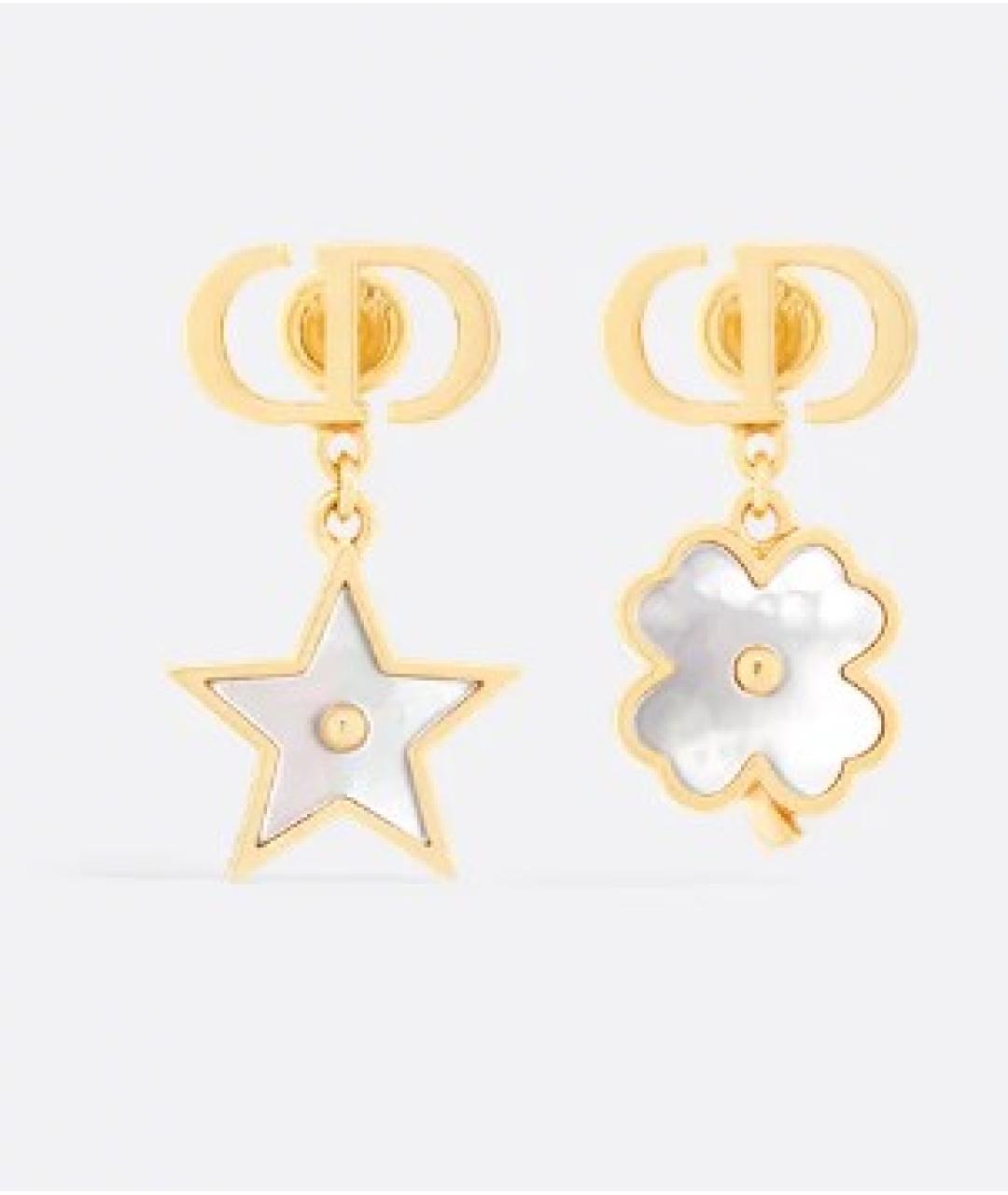 CHRISTIAN DIOR Золотые металлические серьги, фото 5