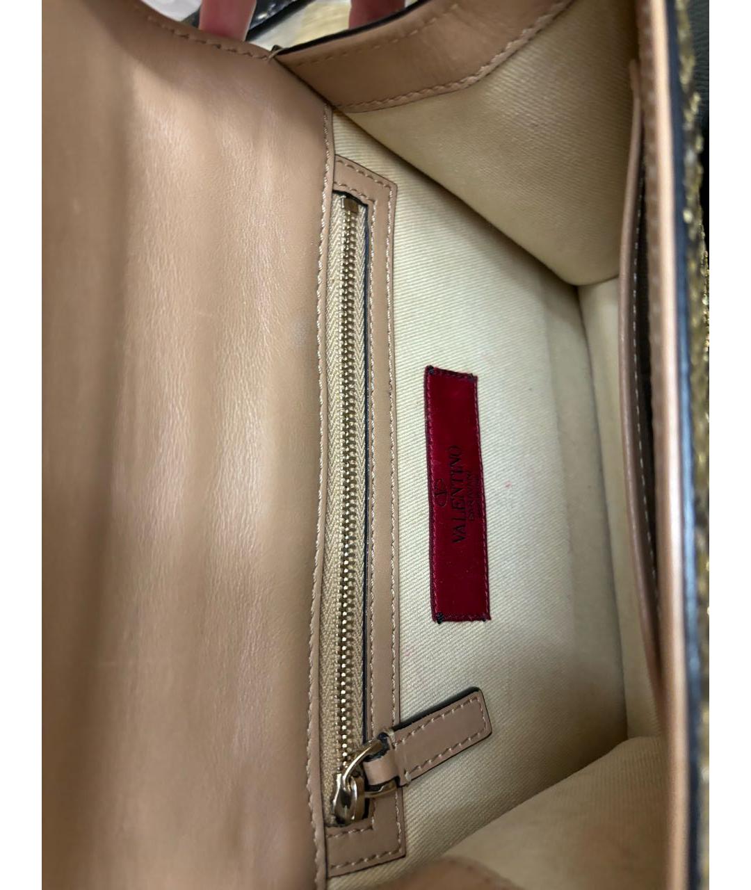 VALENTINO Золотая сумка через плечо из экзотической кожи, фото 2