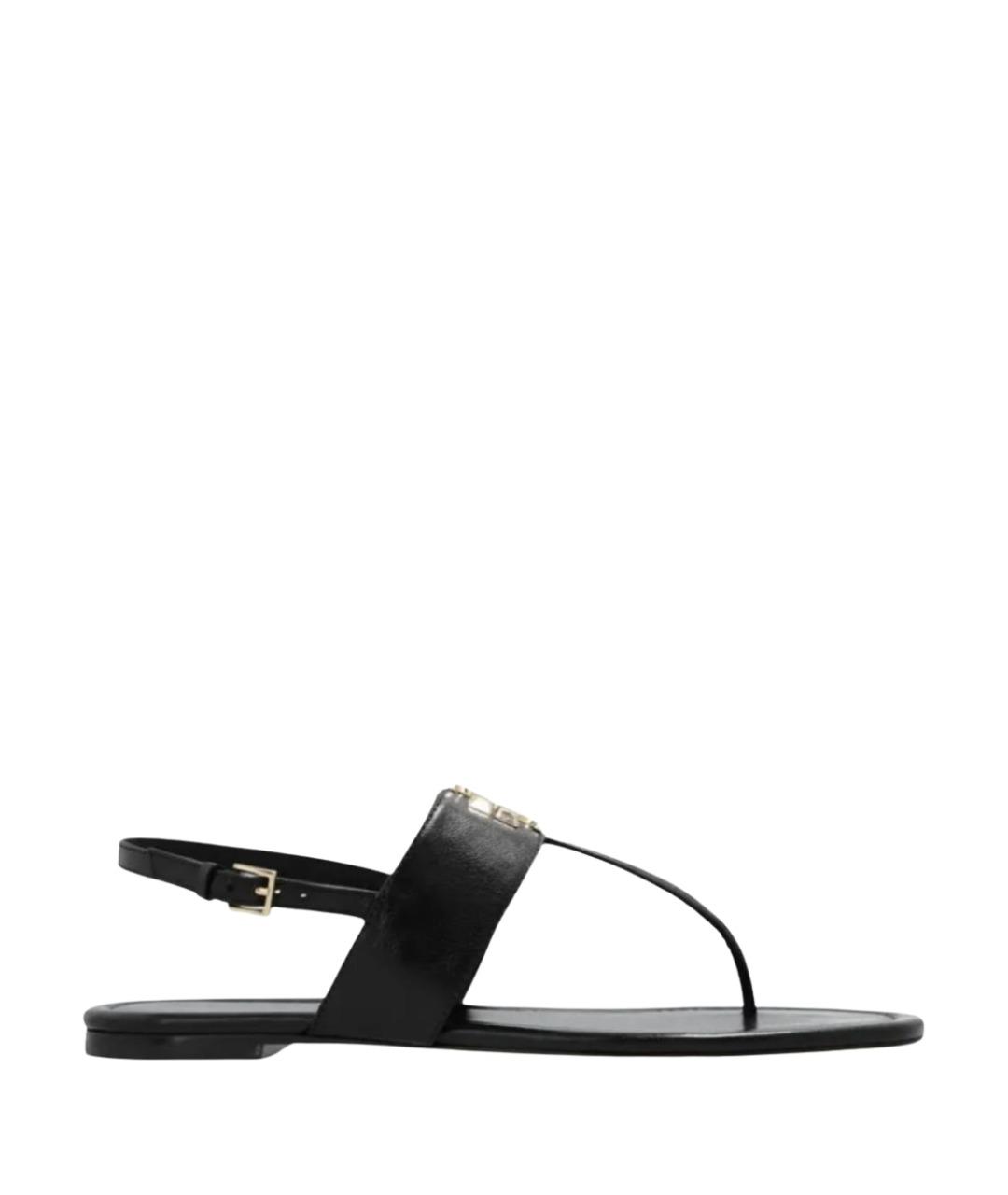 TORY BURCH Черные кожаные сандалии, фото 1