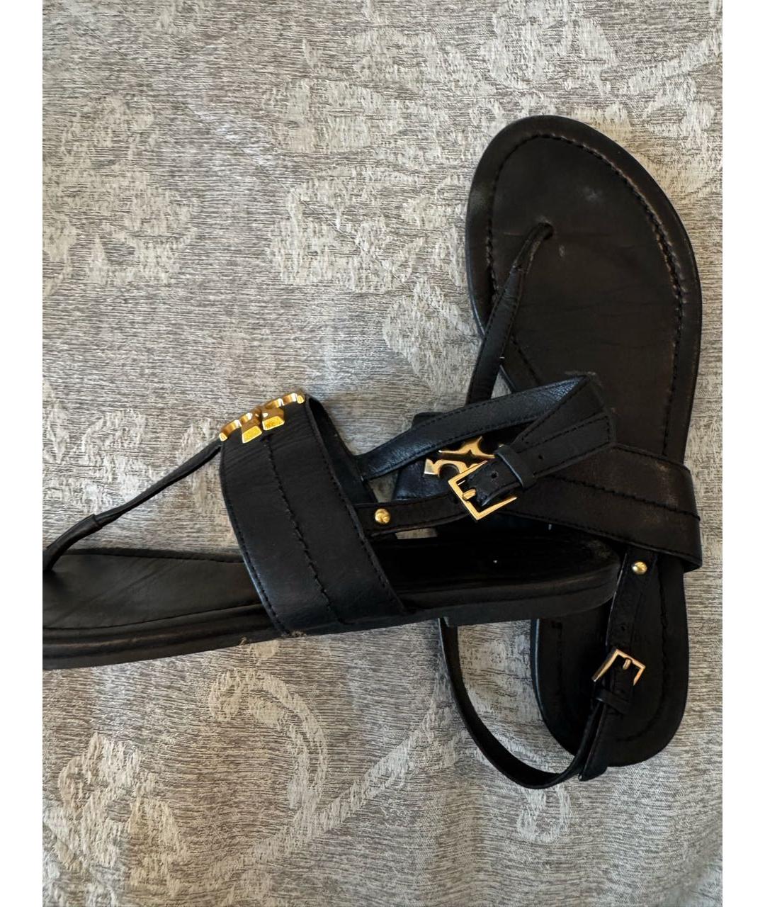 TORY BURCH Черные кожаные сандалии, фото 3