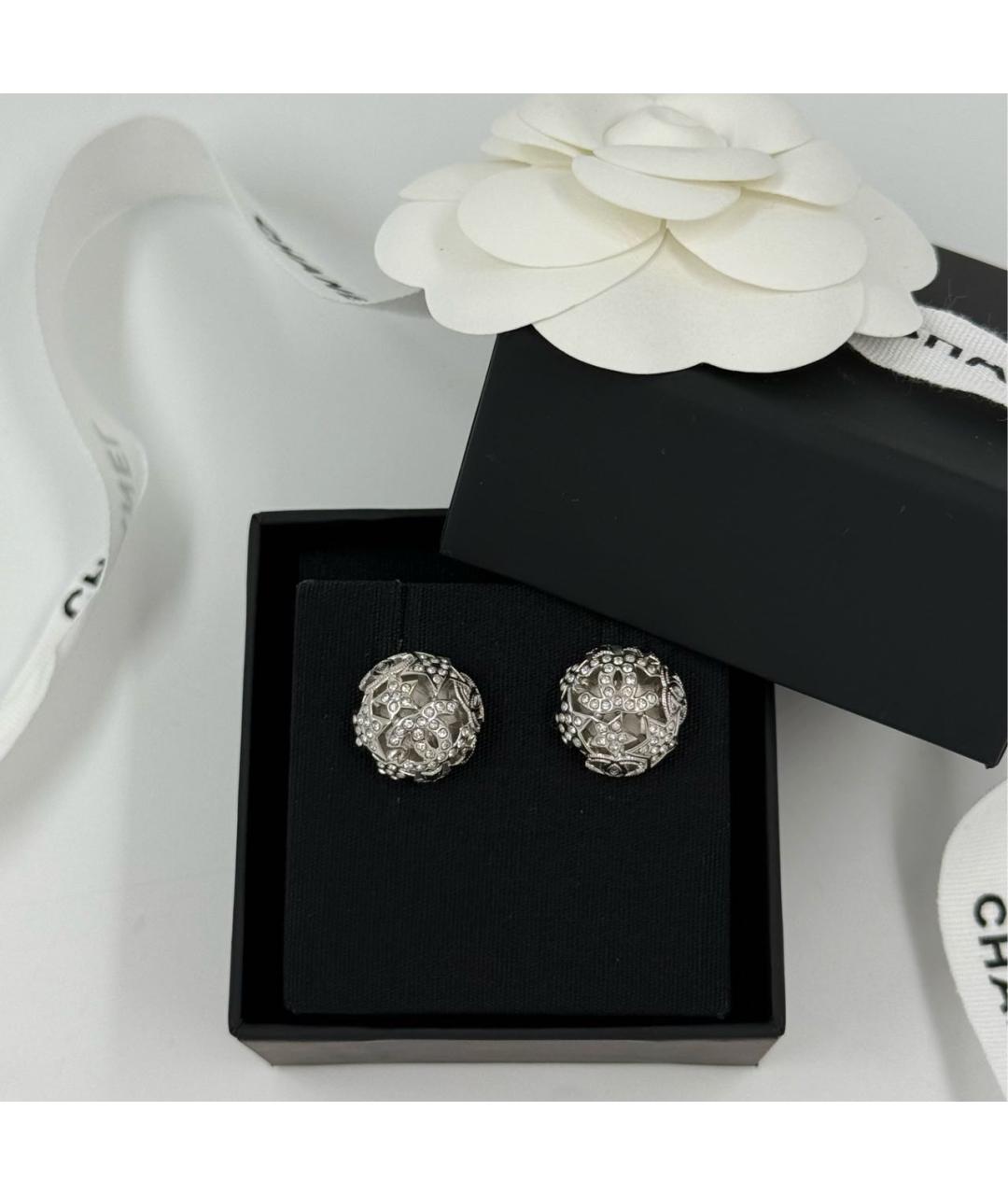 CHANEL Серебряные металлические серьги, фото 5