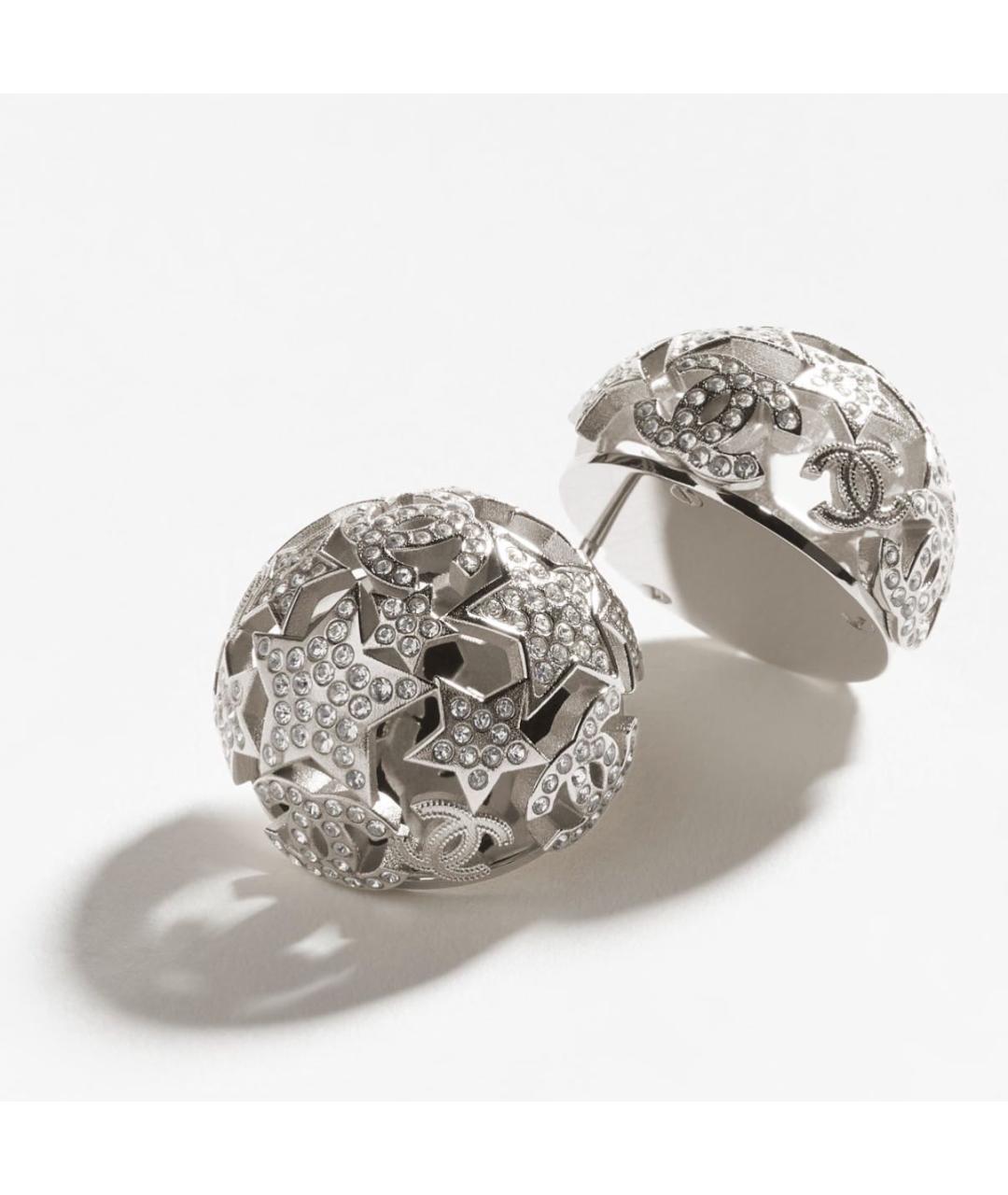 CHANEL Серебряные металлические серьги, фото 2